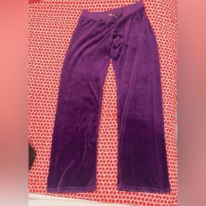 Juicy Couture Purple velvet low rise track pant